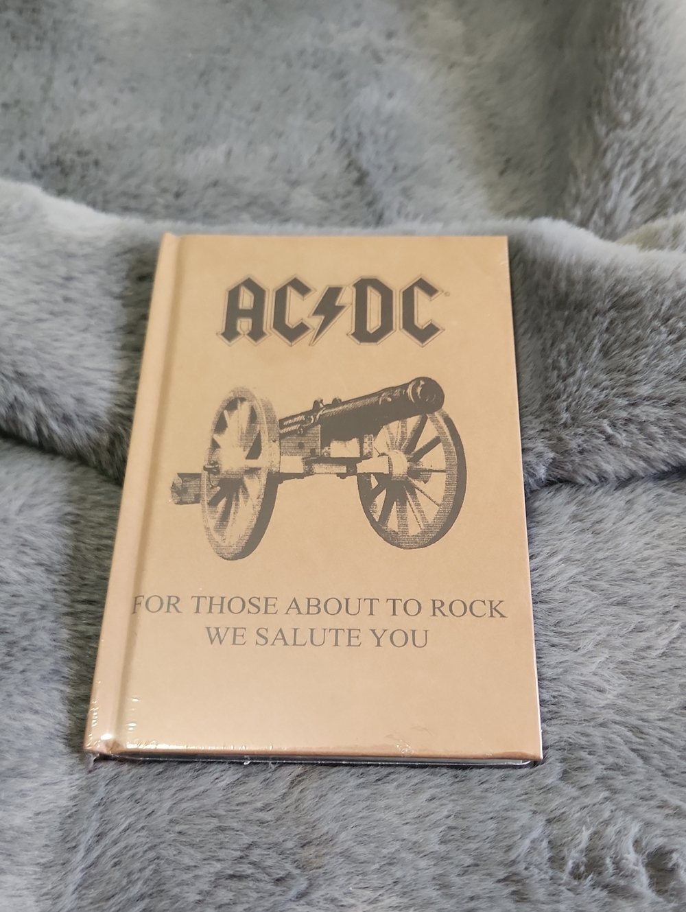 AC/DC Tan Hardcover Notebook with Black Cannon Artwork